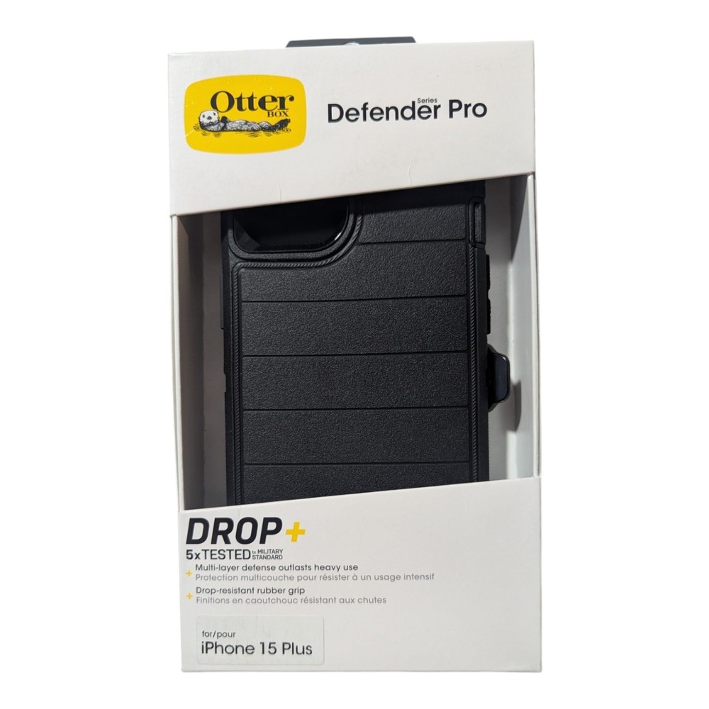 E5. Otterbox Defender Pro Series Holster Case For Apple iPhone 15 Plus‎ - Black